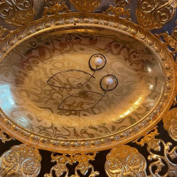 Nicha Silver Round Pearl Earrings - Picture 2 of 4